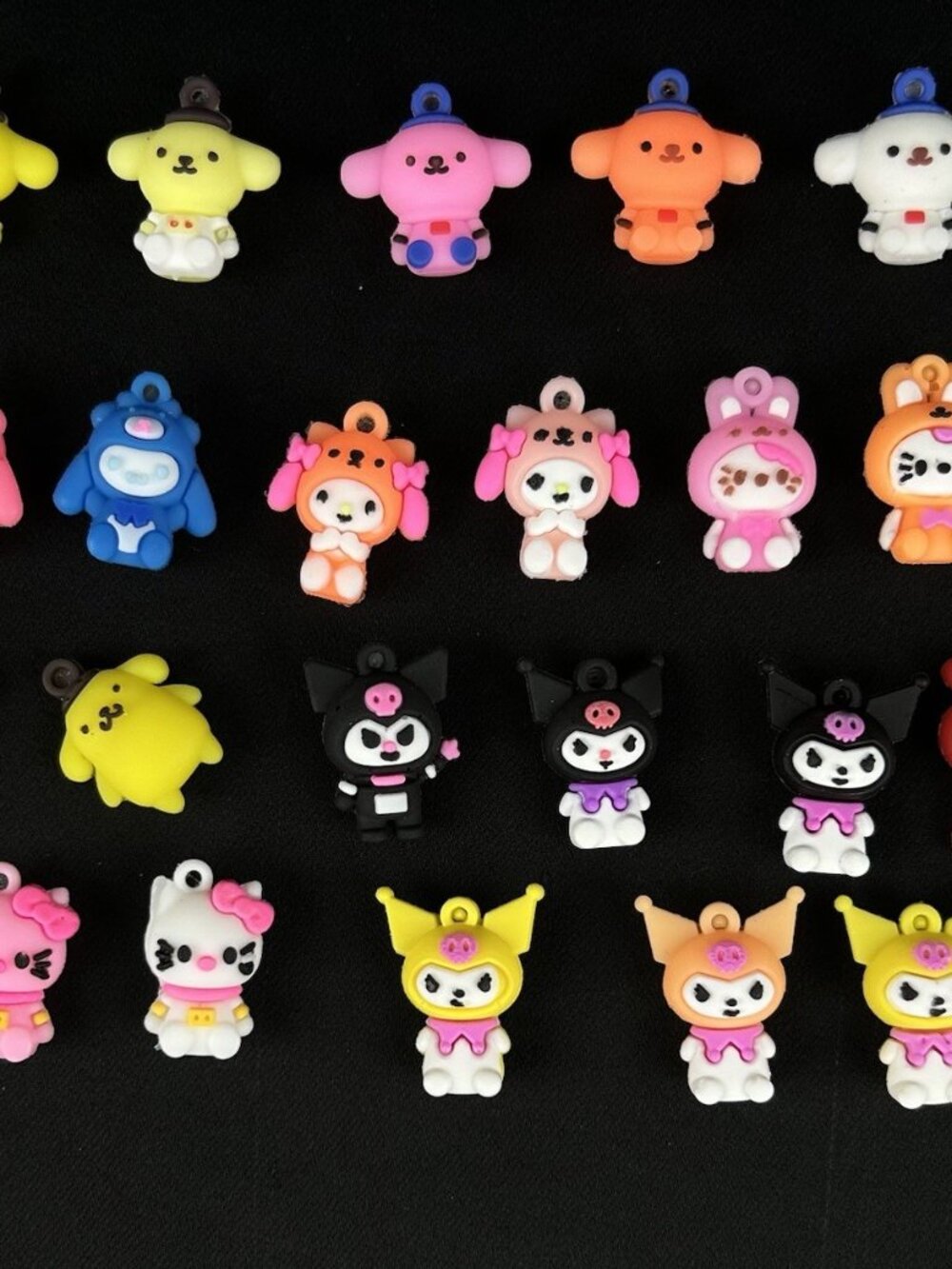 Sanrio Hello Kitty Lot Of 23 Charms 1" Keychain Figures Cute Mini Kawaii